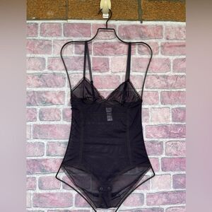 ERES black / navy blue lace bodysuit  size 32B
